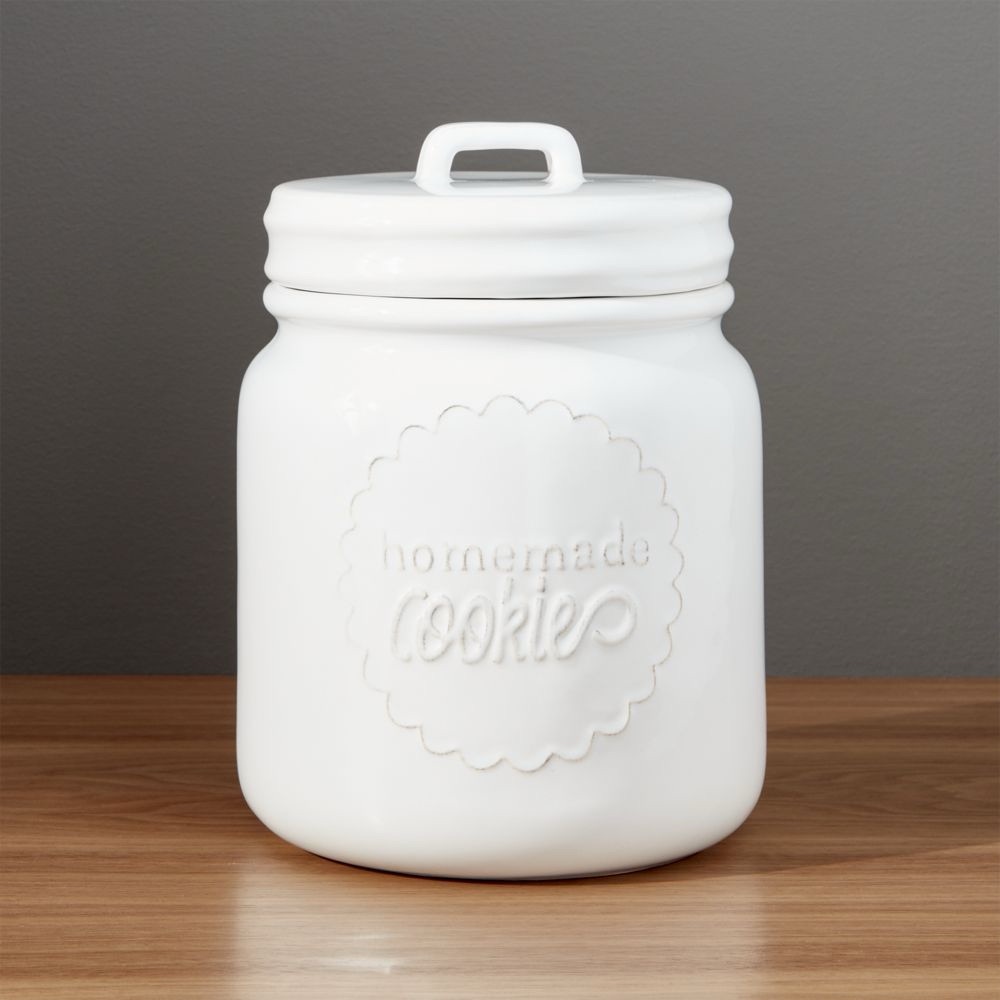 Crate&Barrel White Cookie Storage Jar